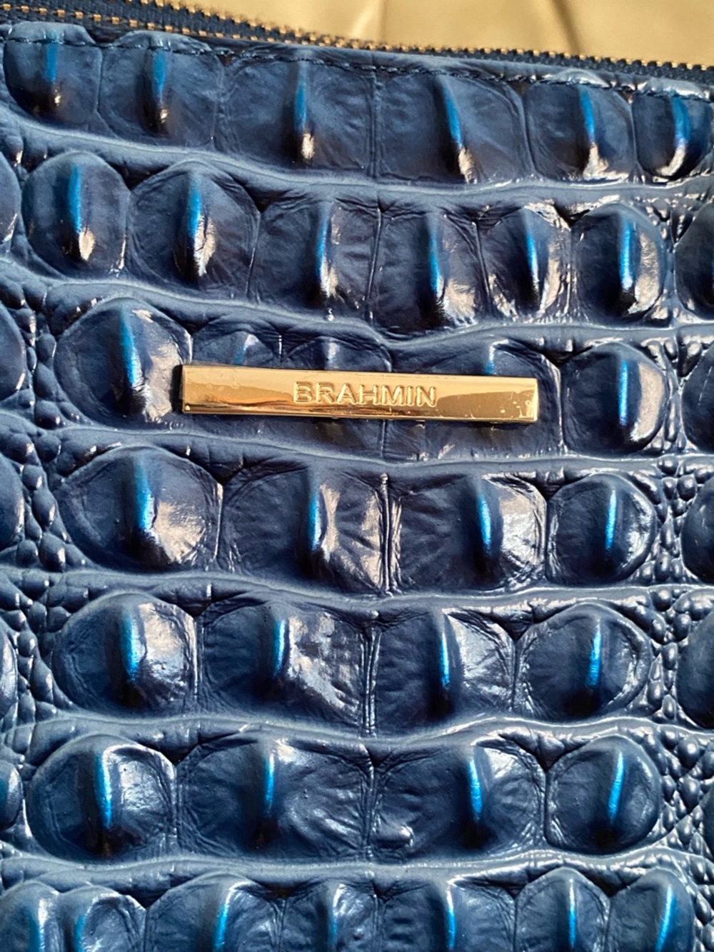 LKNW Brahmin LARGE Finley Carryall Bluebonnet? Melbourne Leather Business Bag - Picture 4 of 16
